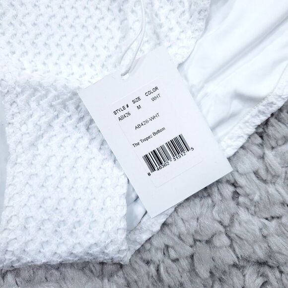 Andie Swim X Demi Moore Tropez Bikini Bottom White Crochet Textured Size Medium - Picture 5 of 8